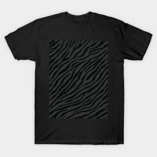 Savage Distressed Black and Dark Grey Tiger Pattern Animal Print Wild Safari T-Shirt